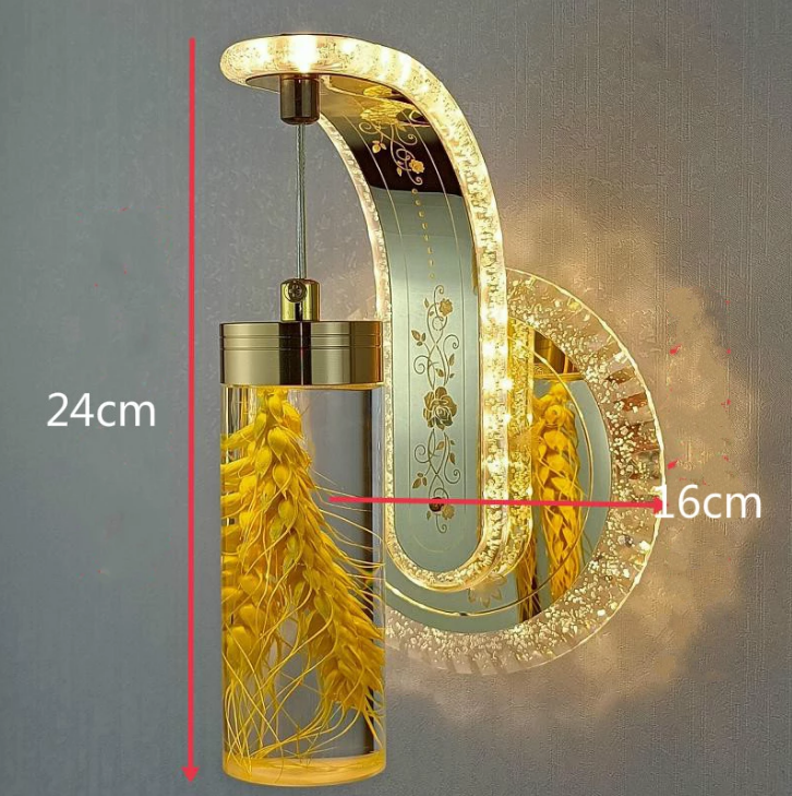 2022 12W LED indoor Wall lamp for bedroom bedside decoration real flower wall light stair lamp night lamp for living room