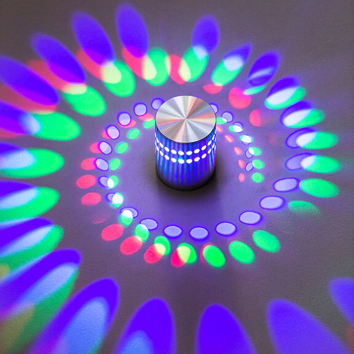 Hagood RGB Spiral Hole LED Wall Light With Remote Controller