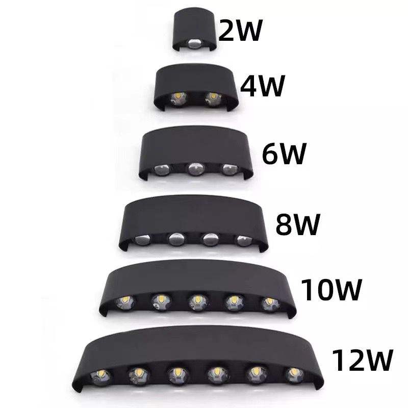 4W Arc-shaped Outdoor Waterproof Up And Down LED Wall Lamp Aluminum Modern Wall Sconce Lighting Wall Light
