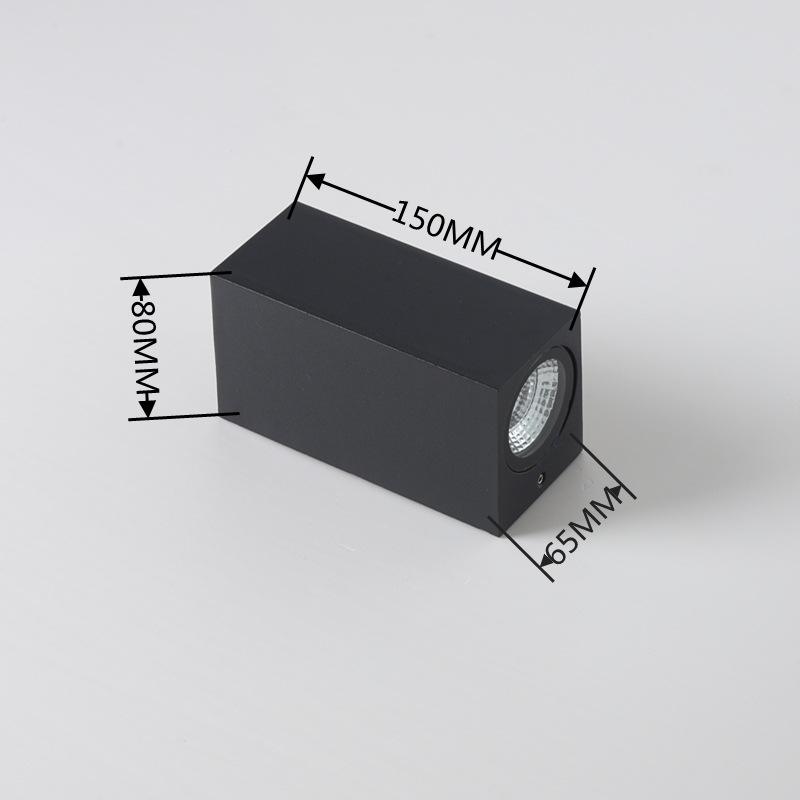 12W Square Double Head Waterproof Wall Lamp Unique Night Lamp IP65 Waterproof Wall Lamp for Garden Yard Decoration