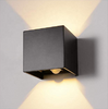 12W LED Wall Light Aluminum Adjustable Angle Motion Sensor Cube Apartment Corner Villa Garden Up And Down Double Head Modern Waterproof Outdoor Wall Lamps