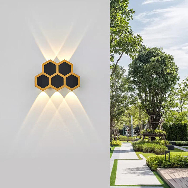 LED Wall Lamps Led Honeycomb Up And Down LED Lamp Lighting Style Modern Outdoor Sconces