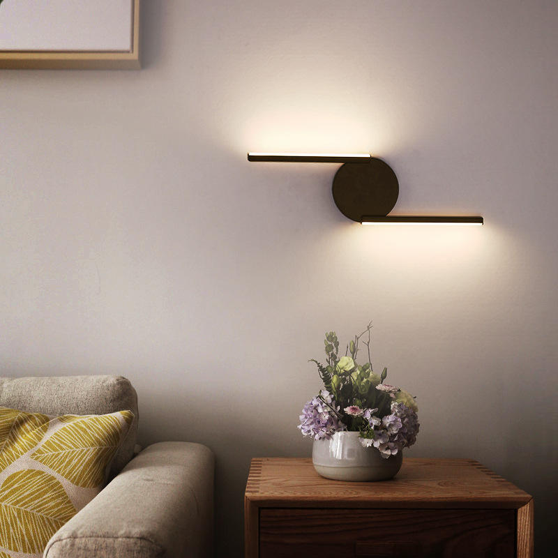 Modern Minimalist Copper Wall Lamp American Aisle Corridor Bedroom Bedside Study Lamp Nordic Creative LED Mirror Light Furniture