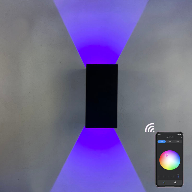 9W RGBW Wall Lamp Color Changing Dimmable LED Bedside Ambient IP65 Lighting Wall Sconce Tuya APP WIFI Control Party Indoor Decor