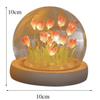 Handmade Tulip Night Light Heat Shrinkable Film DIY Material Artificial Flower Tulip Night Light Home Decor Gift for Gitlfriend