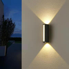Moden Waterproof Outdoor Wall Lamp PIR Motion Sensor Wall Light Garden Porch Frontdoor Black Aluminum Long Strip