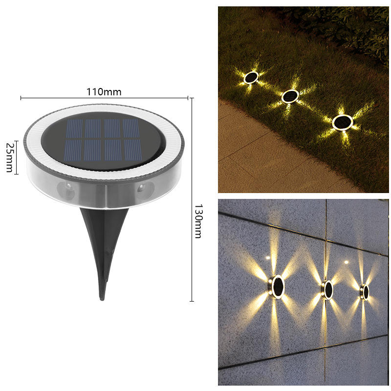 LED Solar Power Disk Light Outdoor Garden Solar Underground Light Deck Light Spotlight Buried Solar Led Lamp Garden Decoration