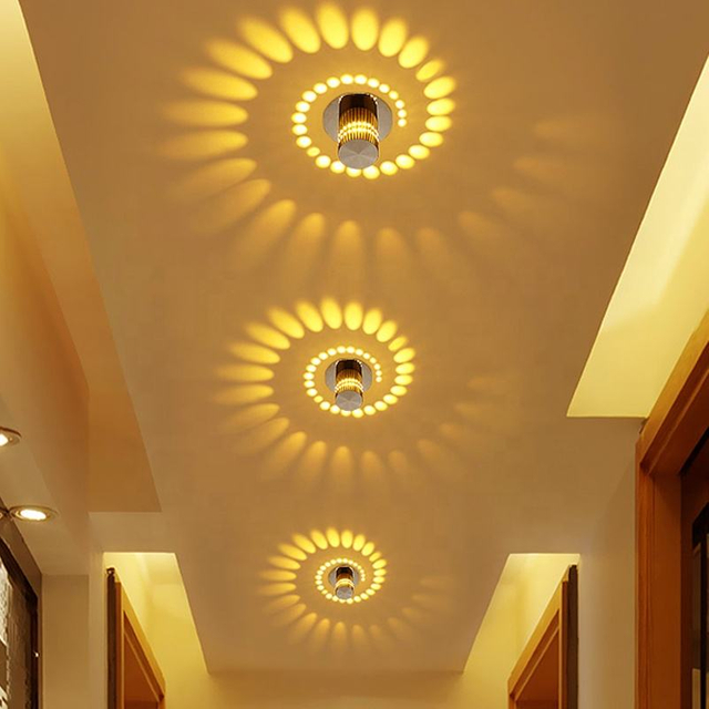 Ceiling Mounted Porous Rgb LED Ceiling Wall Lamp with Remote Controller for Indoor Restaurant Bar Light Sconce Courtyard