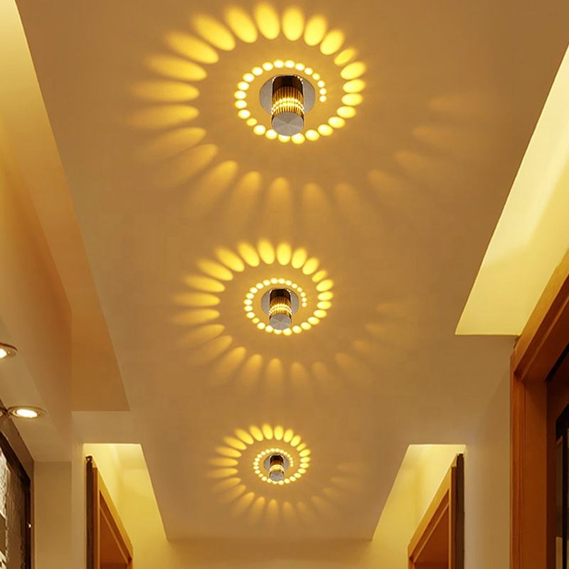 Ceiling Mounted Porous Rgb LED Ceiling Wall Lamp with Remote Controller for Indoor Restaurant Bar Light Sconce Courtyard