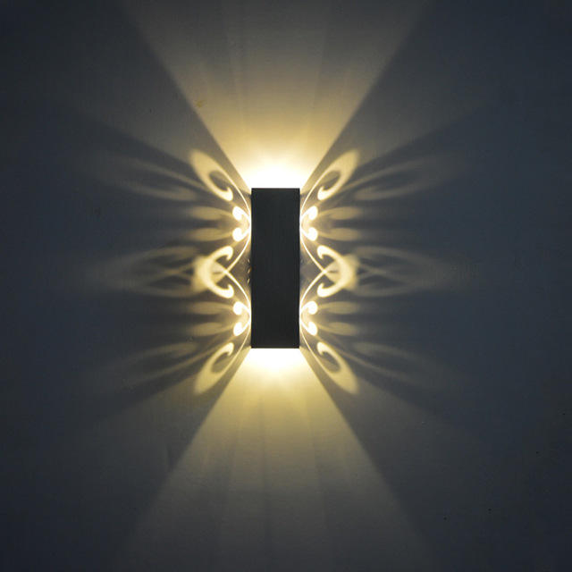 New arrival 6W double Butterfly Aluminum led wall sconce for interior wall lights Beauty Room flower background night light