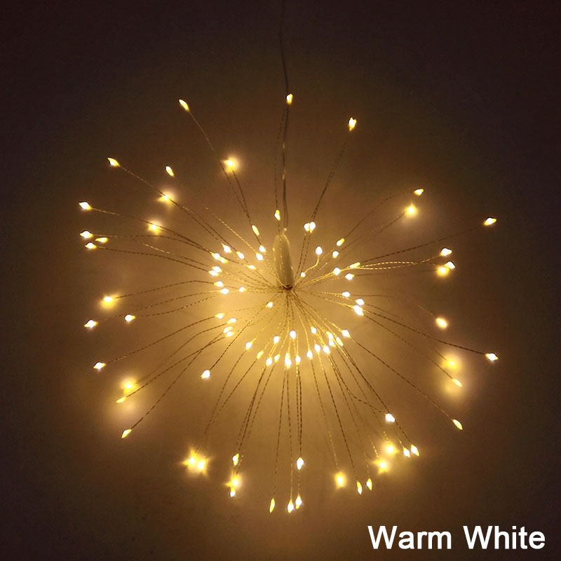 Outdoor fireworks copper wire LED string 100leds waterproof Christmas fairy light hanging decoration lights powered by battery
