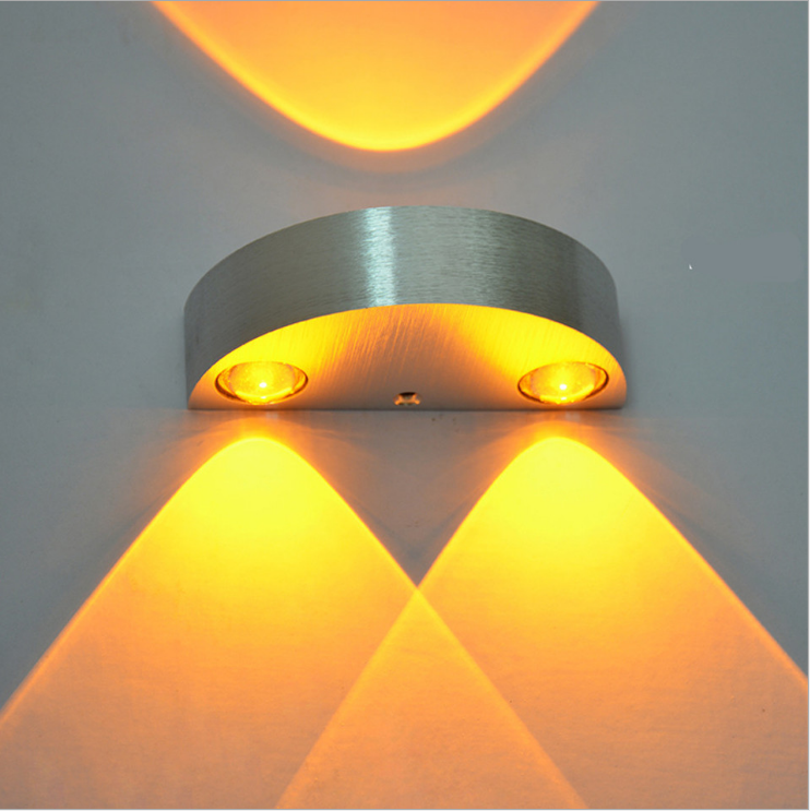 Semicircle 3W LED Wall Lamp Aluminum Up Down Wall lights for Bedroom Bedside Corridor Living Room