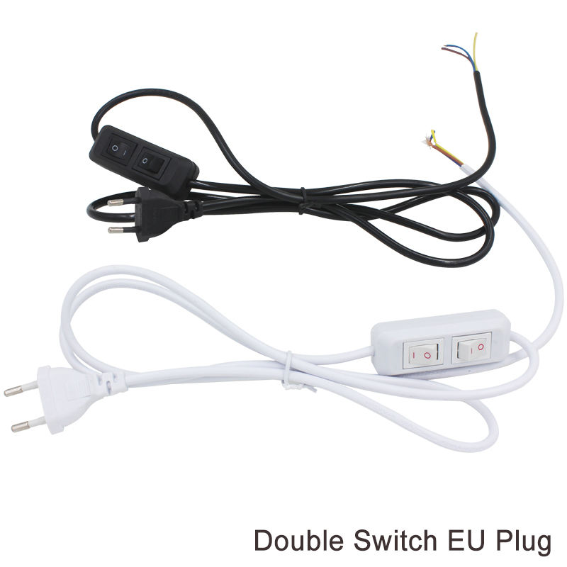 Line Cable 303 /304 /317 /301 Dimmer Power Cord /Double Button Switch EU Plug Wire For LED Bulb/Desk Light Luminary USA
