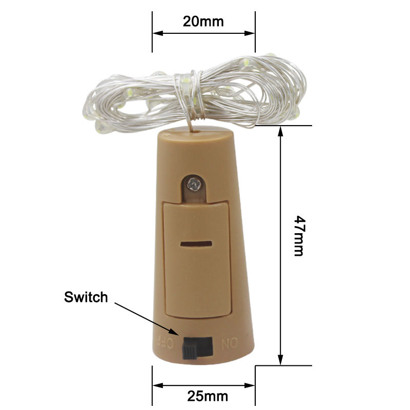 Novelty 2M 20leds LED Copper Fairy Night Light Waterproof Garland Lamp for Garden Christmas Wedding Party Decoration Lighting
