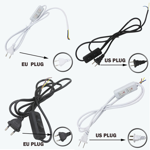 Hot selling Double Button Switch EU Plug Wire with 100% safety power cord plug