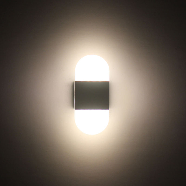 Hotel room high quality wall light for indoor bedside Right angle Black Acrylic wall lamp 6W led wall light with factory price