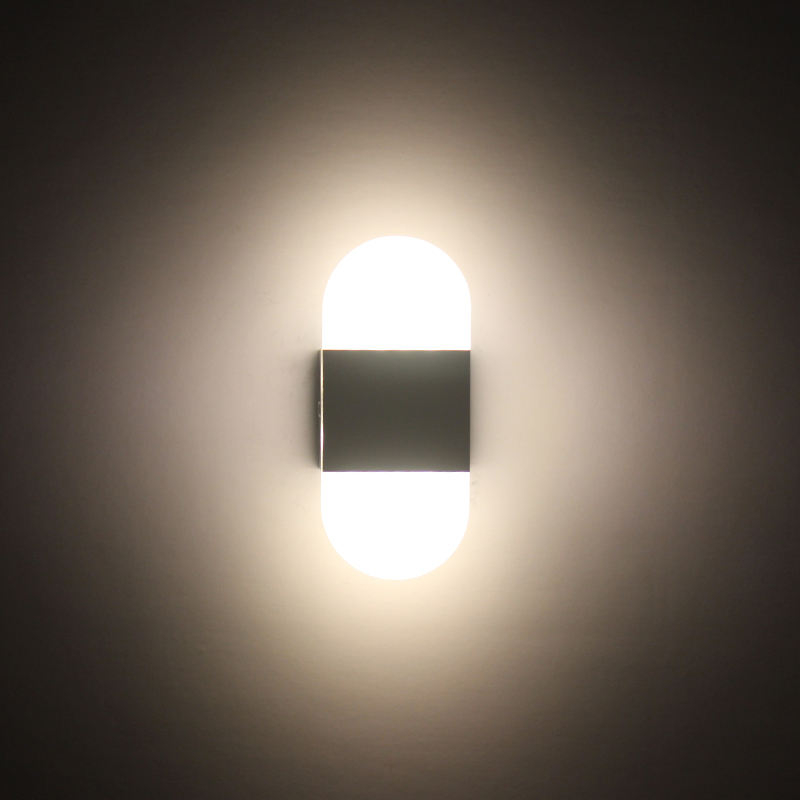 Hotel room high quality wall light for indoor bedside Right angle Black Acrylic wall lamp 6W led wall light with factory price