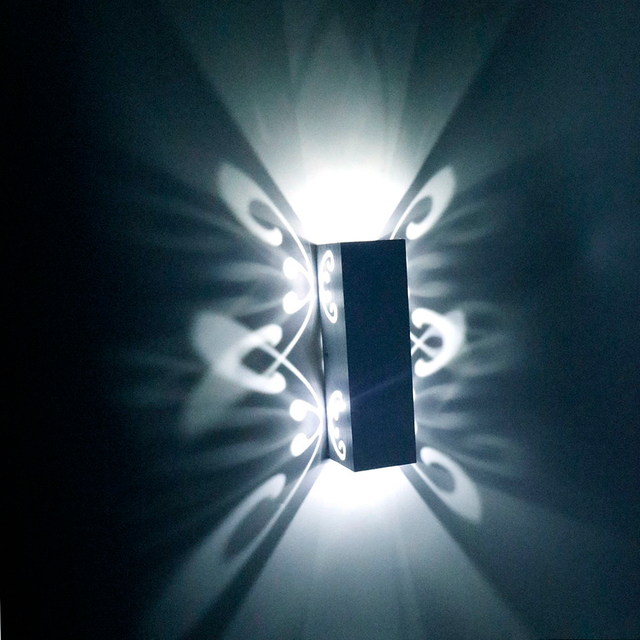 Aluminum 2W/6W butterfly up and down led wall light indoor home decoration living room wall lighting indoor