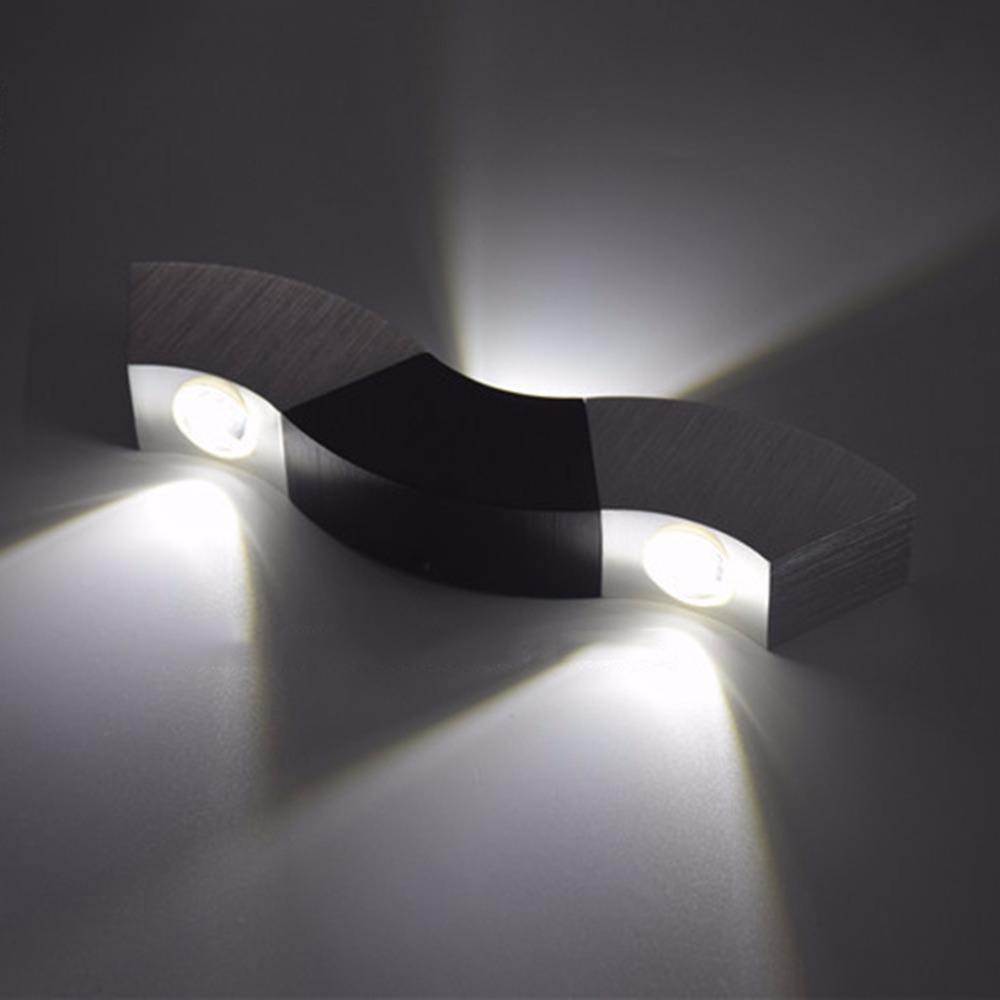 Lightess 3W LED wall lights indoor Up and Down wall lamp made of aluminum Hall lamp wall lighting silver cool white