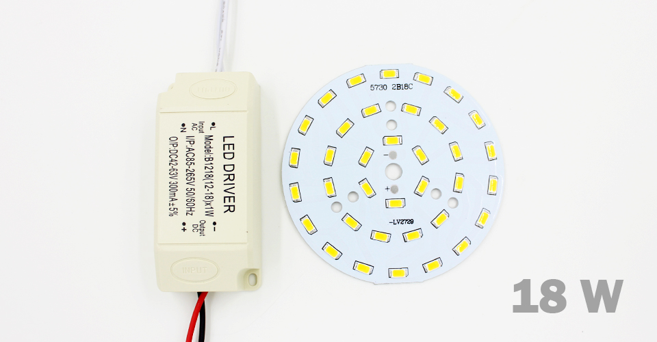 3W 5W 7W 9W 12W 15W 18W 24W SMD5730 Light-emitting diode chip+plastic shell LED driver power supply for LED ceiling light