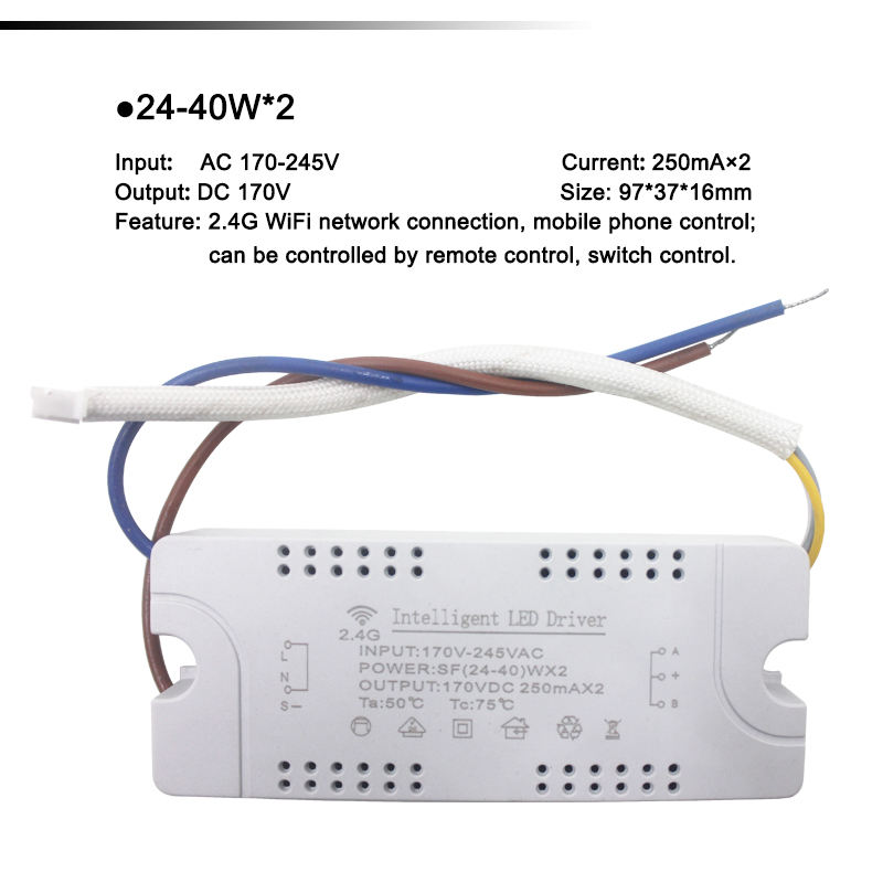 2.4G WIFI Safety Plastic Driver 15-24W Bluetooth Connection Lighting Power Transformer AC100-240VLED Ceiling Light Fixture