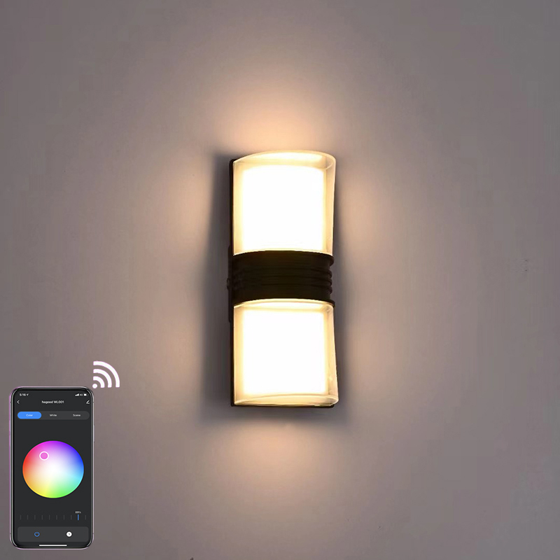 9W APP Control RGBW Home Bar Hotel Decorative Wifi Smart APP Wall Lights Outdoor LED Wall Lamps