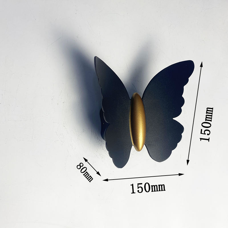 NEW 6W High quality lamp fancy Butterfly Waterproof Lamp Black Gold Shell wall lamp and outdoor nightlight