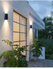 New trapezoidal solar wall lamp up and down wall light outdoor IP65 waterproof lamp for courtyard garden