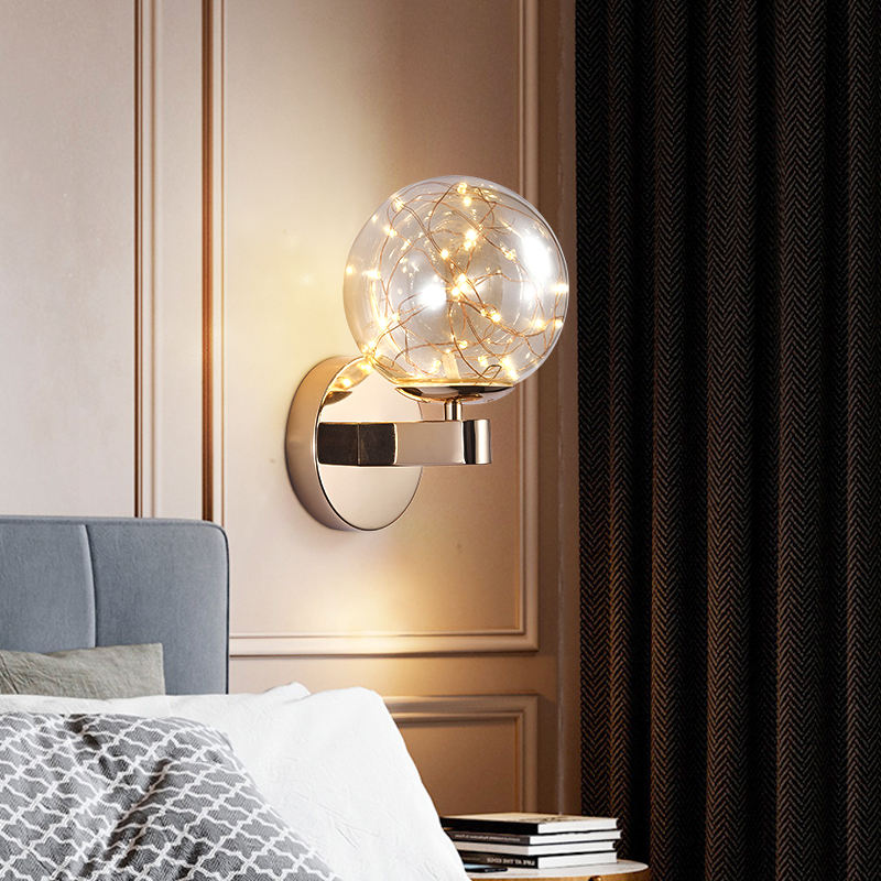 New starry bedside wall lamp Nordic creative minimalist bedroom living room decorative light staircase aisle led wall lamp