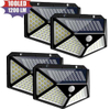 100LED solar wall lamp courtyard four side light-emitting solar lamp human body induction waterproof outdoor lamp