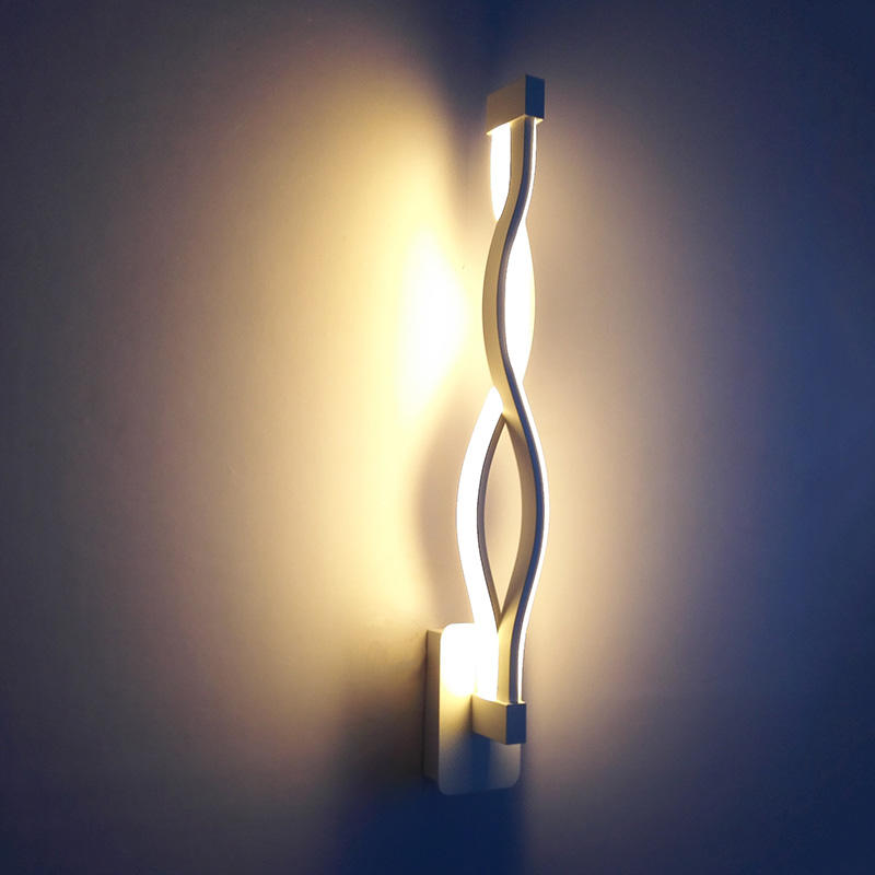 Modern Bedroom Lamp Long Wave Wall Lamp And High Quality Led Nightlight with Factory Price