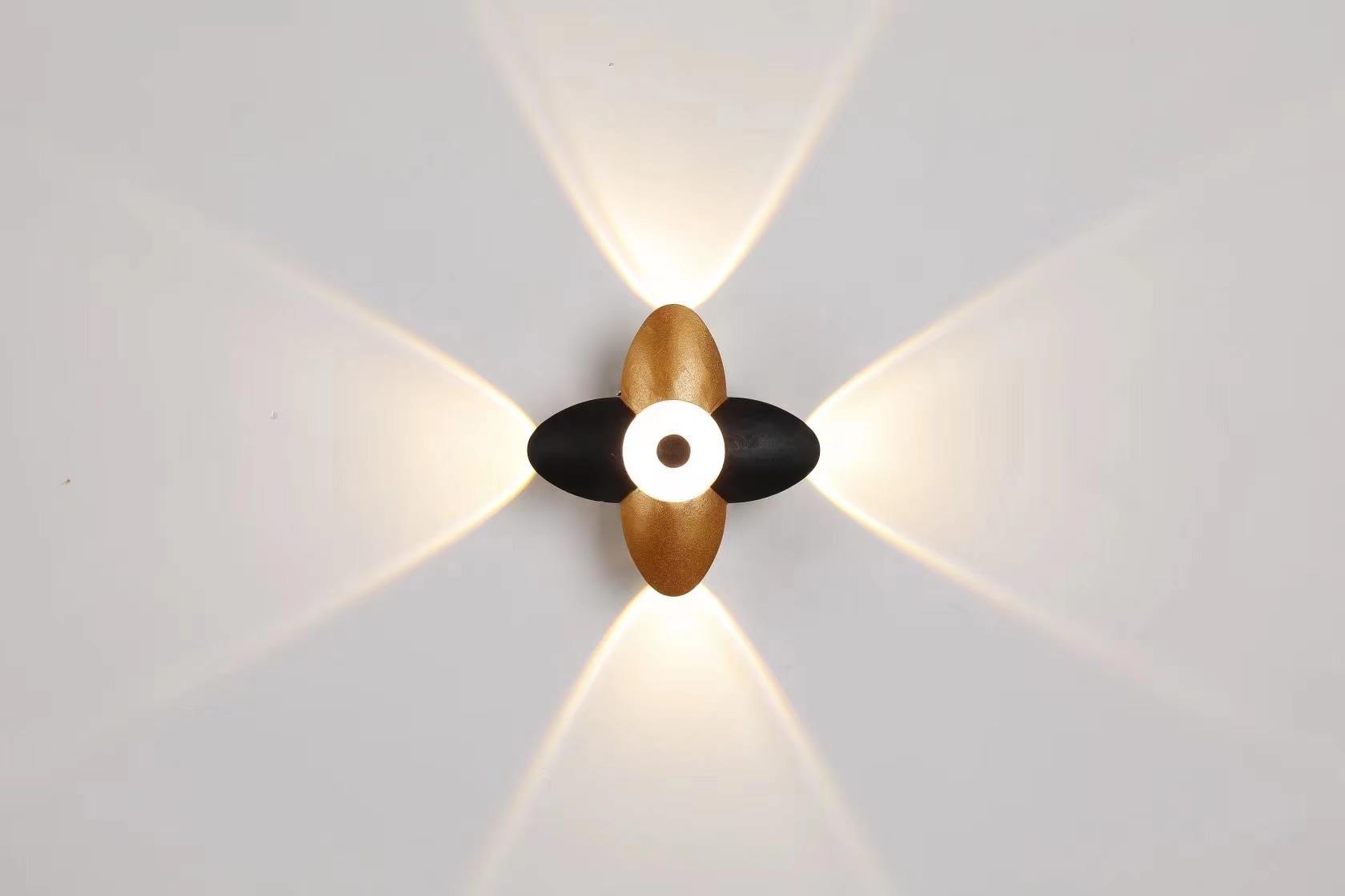Modern Black Waterproof Wall Mount Light Aluminum Wall Sconce 2 Light Outdoor Wall Light Decoration for Garden Up And Down