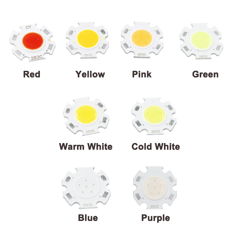COB Plum Blossom warm white/cold white/red/green/blue/yellow/purple color light COB chip