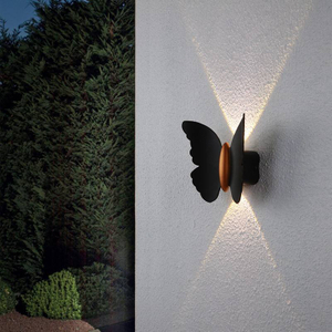 6W beautiful Butterfly shaped Outdoor wall lamp IP65 waterproof up and down wall light garden decoration aisle bracket light