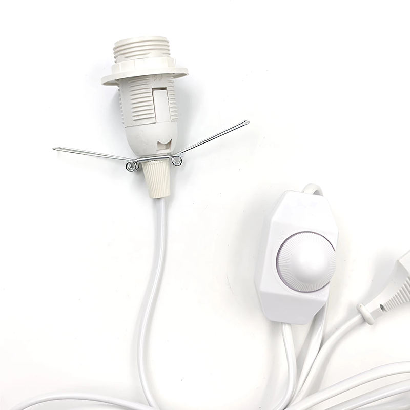 EU Plug Vintage Power Cords Line Switch and E14 Bulb Light Socket Twisted Wire Cord Lamp Holder Himalayan Salt Plug 301 Dimmable