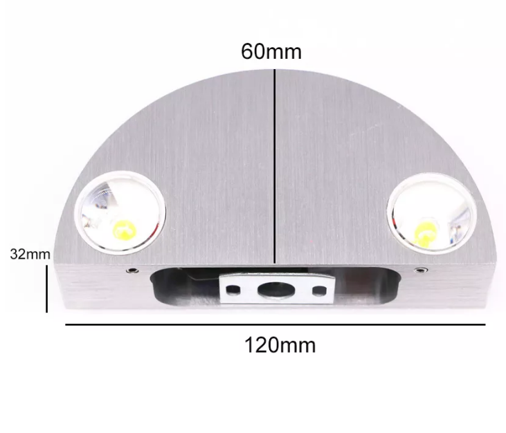 3w unique style semicircle LED Wall Lamp Aluminum Up Down Wall lights for Home Bedroom Bedside Corridor Living Room