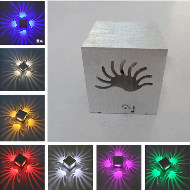 3W Aluminum fancy RGB wall light for art gallery decoration front balcony lamp porch light