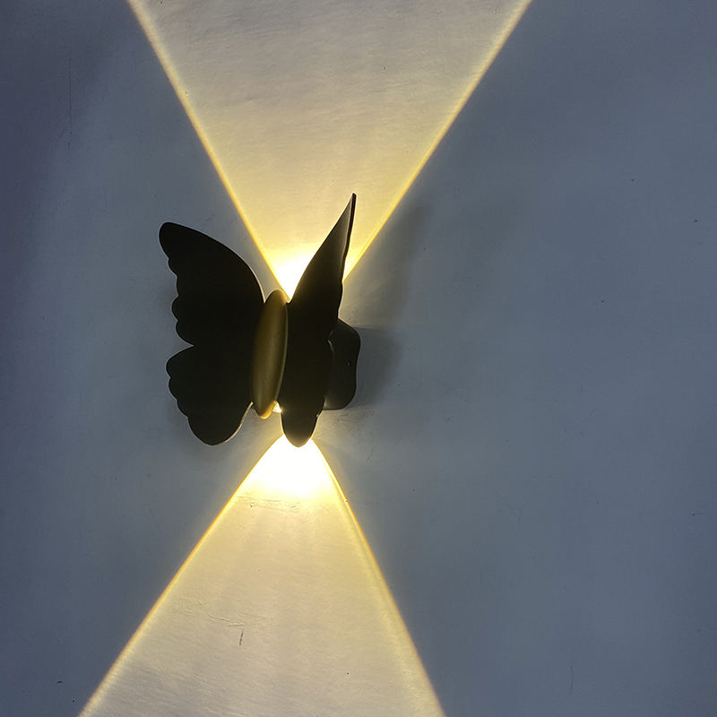 6W Beautiful Butterfly Shaped Outdoor Wall Lamp IP65 Waterproof Wall Light for Garden Decoration Aisle Bracket Light
