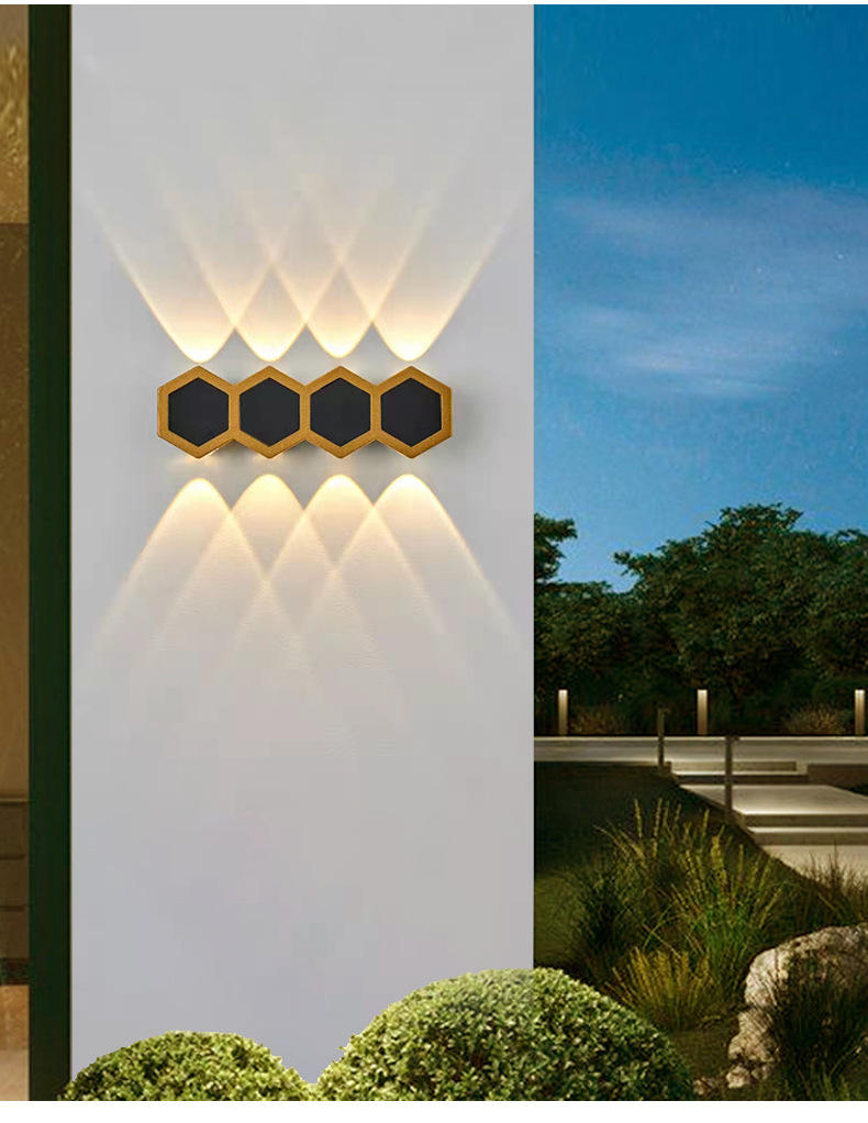 LED Wall Lamps Led Honeycomb Up And Down LED Lamp Lighting Style Modern Outdoor Sconces