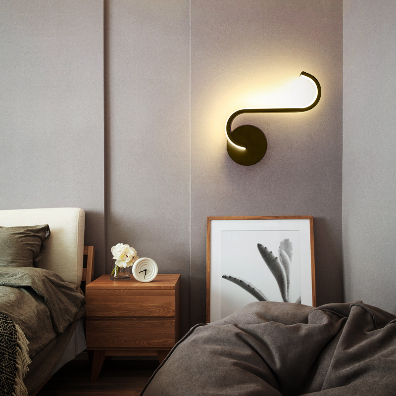 Modern Minimalist Copper Wall Lamp American Aisle Corridor Bedroom Bedside Study Lamp Nordic Creative LED Mirror Light Furniture