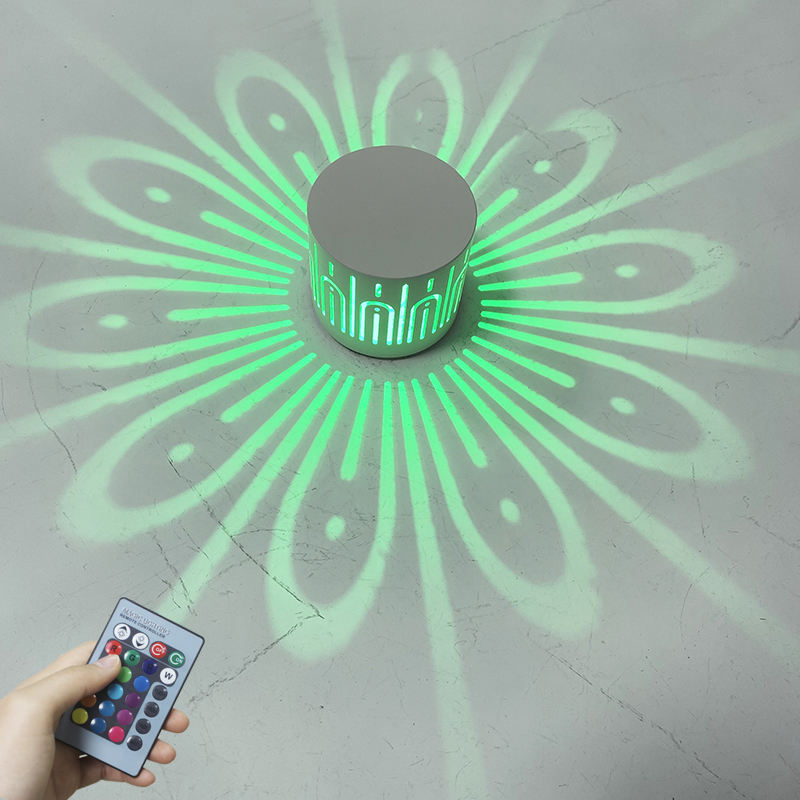 Mounted LED Wall Light RGB Effect Lamp Sunflower Projection Rays AC85-265V Remote Control Corridor Wall Lamp 1W/ 3W