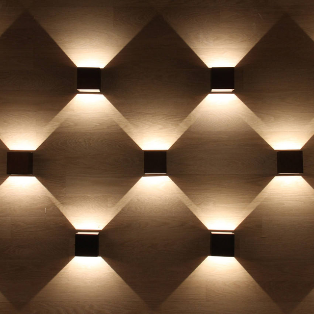 6W LED Cube COB Indoor Wall Lamp Energy Saving Hotel Room Stairway Wall Sconce Power Wall Light Nightlight LED Garden