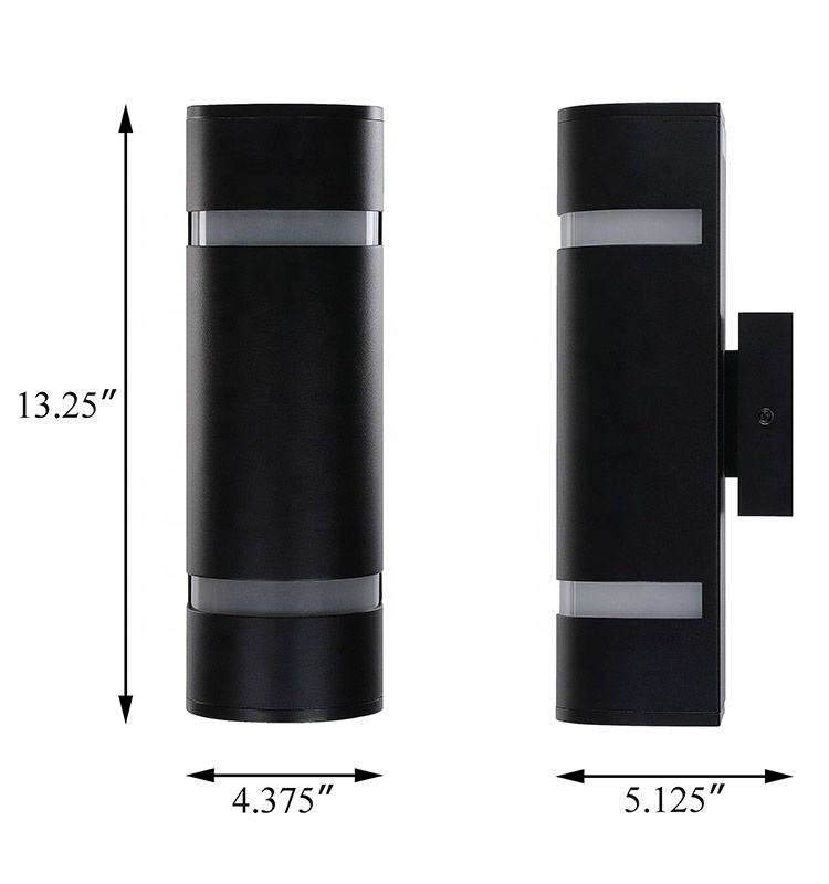 Modern Black Water Proof Wall Mount Light Aluminum Wall Sconce 2 Light Outdoor Wall Light AC85-265 Up And Down Lamp