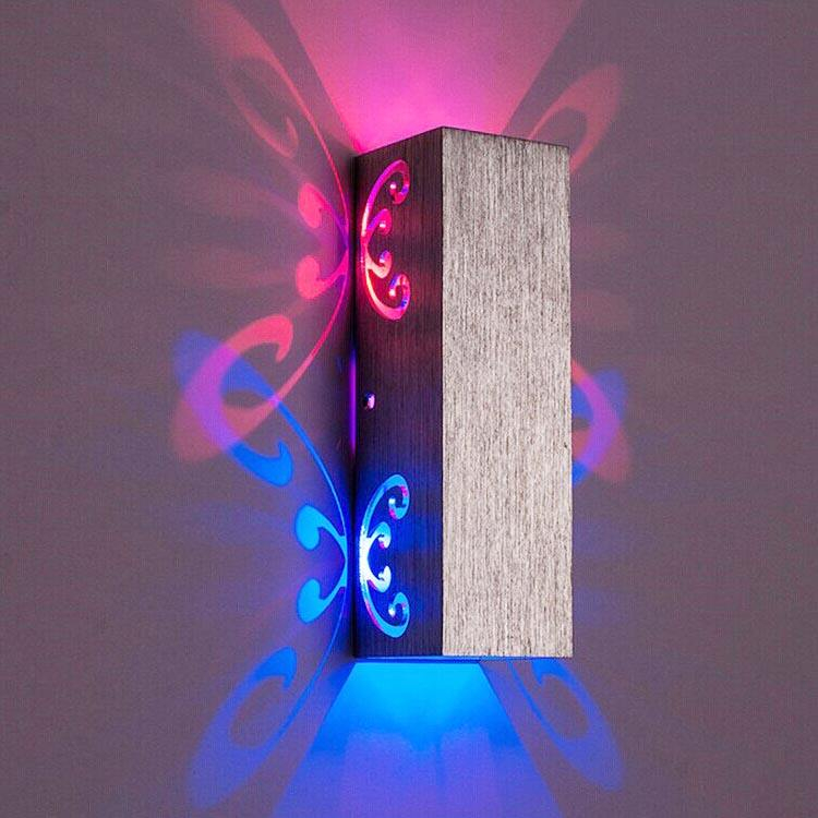 High quality aluminum lamp 6W wall light for indoor 2W butterfly wall lights with remote control night light led Bedside wall 