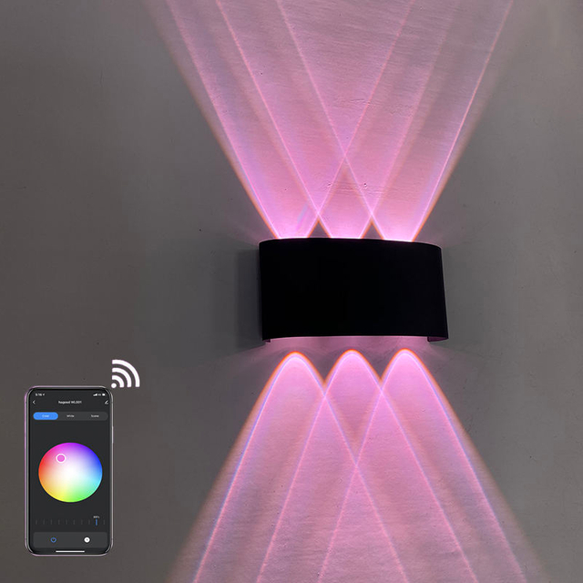 Indoor Wall Light APP Remote Control Bluetooth-compatible Dimmable LED Wall Lamp RGBW Used For Holiday Decoration AC85-265V