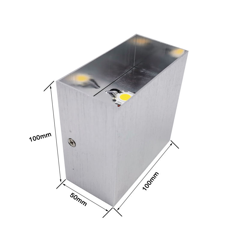 6W COB wall lamp aluminum shell wall lamp silver wall lamp square up and down lighting wall lamp indoor led light fixtures