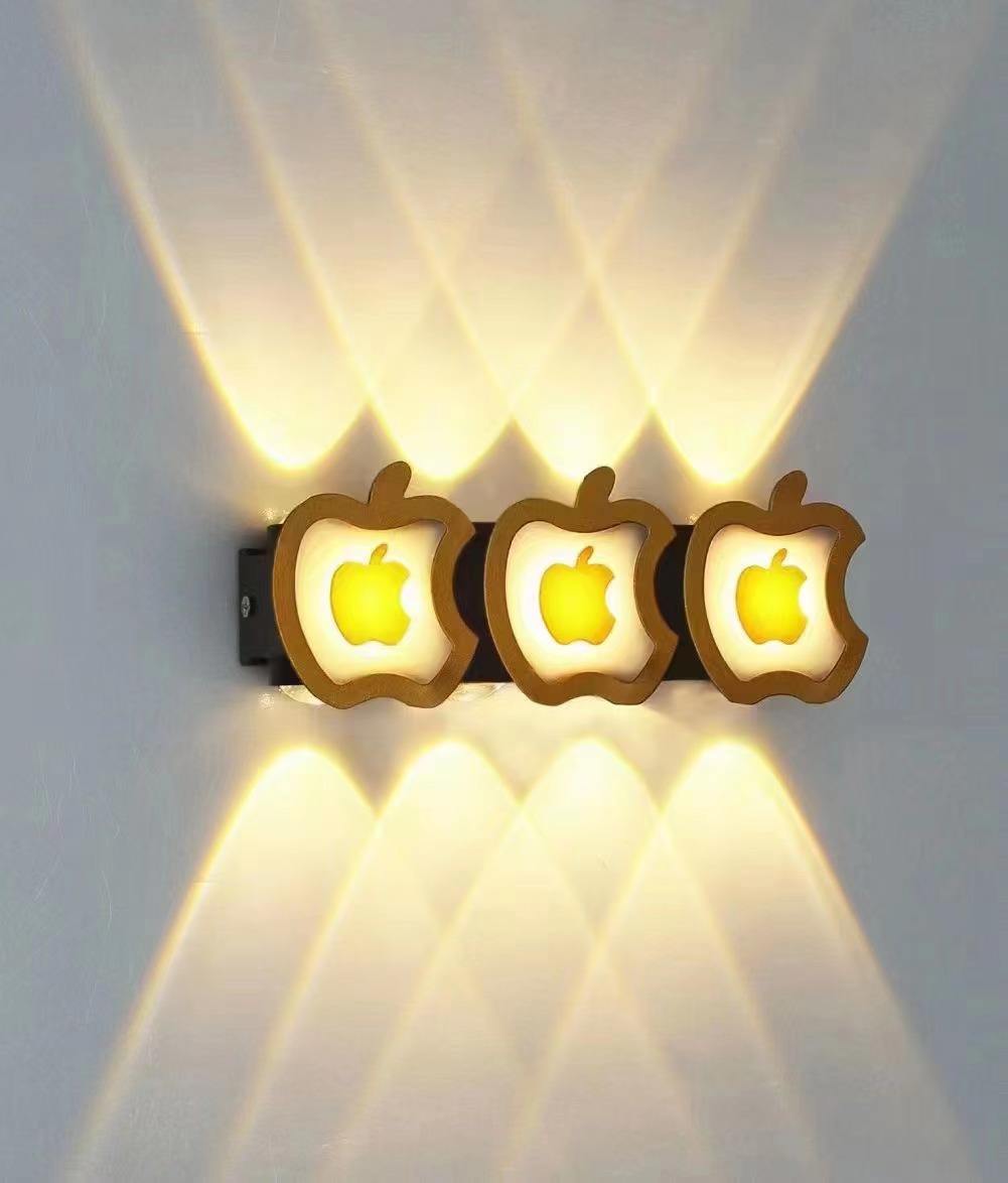 New Style Gold Apple Personality Wall Lamp Simple Led Living Room Background Round Wall Lamp Hotel Hall Corridor Lighting