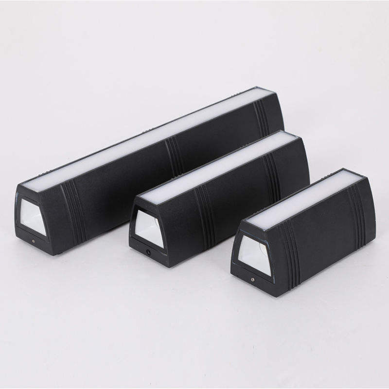 Moden Waterproof Outdoor Wall Lamp PIR Motion Sensor Wall Light Garden Porch Frontdoor Black Aluminum Long Strip