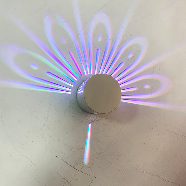 Creative Peacock Projection Lamp Remote Touch RGB Colorful Led Background Night Light Animal Wall Light Home Deco For Bedroom