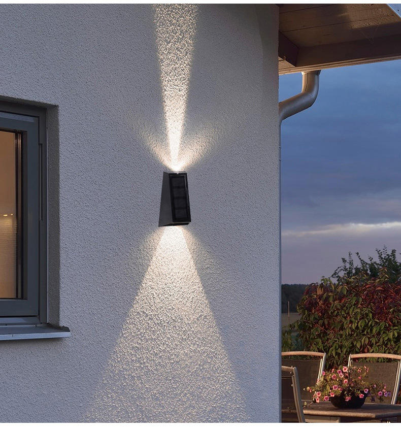 Solar Wall Washer Outdoor Garden Home Wall Lamp Waterproof Up and Down Lighting Lamp Villa Decorative Garden Wall Lamp